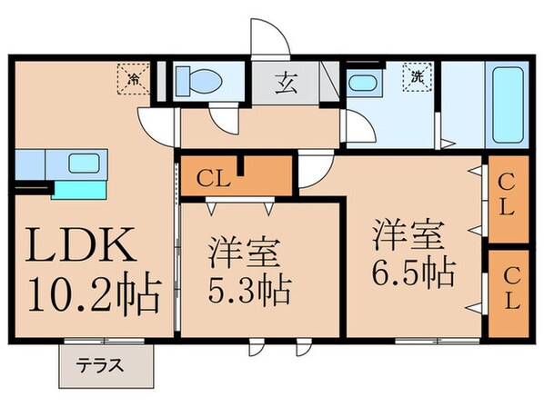 ディールーム後藤寺　Ａ棟の物件間取画像